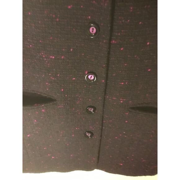 Vintage 1990s Louis Feraud Black purple wool Blazer - Picture 7 of 9